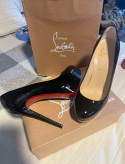Christian Louboutin Bianca 140 Patent Black Heels Size 39.5
