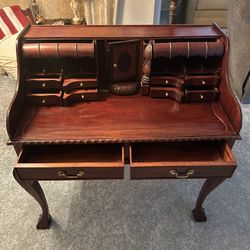 Wooden Writing Desk With Secretary Top