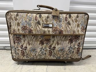 Jordache Vintage Floral Tapestry Rolling Suitcase