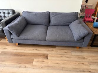 3-Seater Sofa with Wood Legs