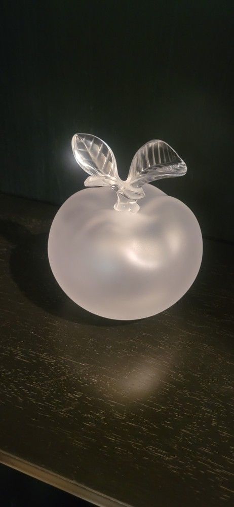 Vintage Lalique France Frosted Crystal Grande Pomme