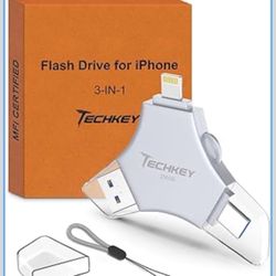 USB 3.0 Flash Drive for iPhone 256GB: MFi Certified 3in1 External Memory Photo Keeper Storage Stick for Picture/Video/Data Saver/Backup High Speed Thu