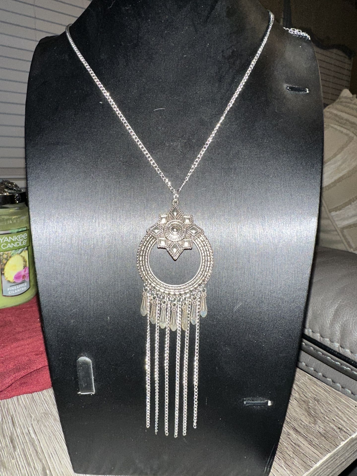 BRAND NEW - Costume Jewelry - Silver Necklace - Long Length