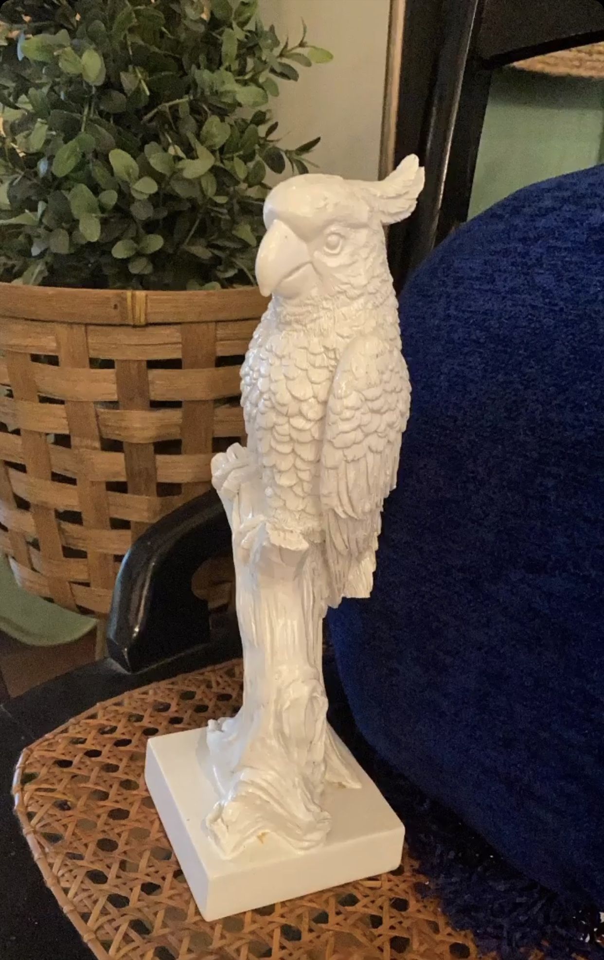 White Parrot Table Top Statue