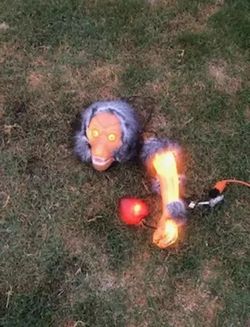 Halloween Decor Vintage Werewolf Blow Mold Arm