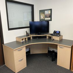 Desk - birch and grey colors
