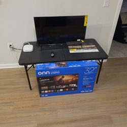 32" Onn TV And Fold In Half Table