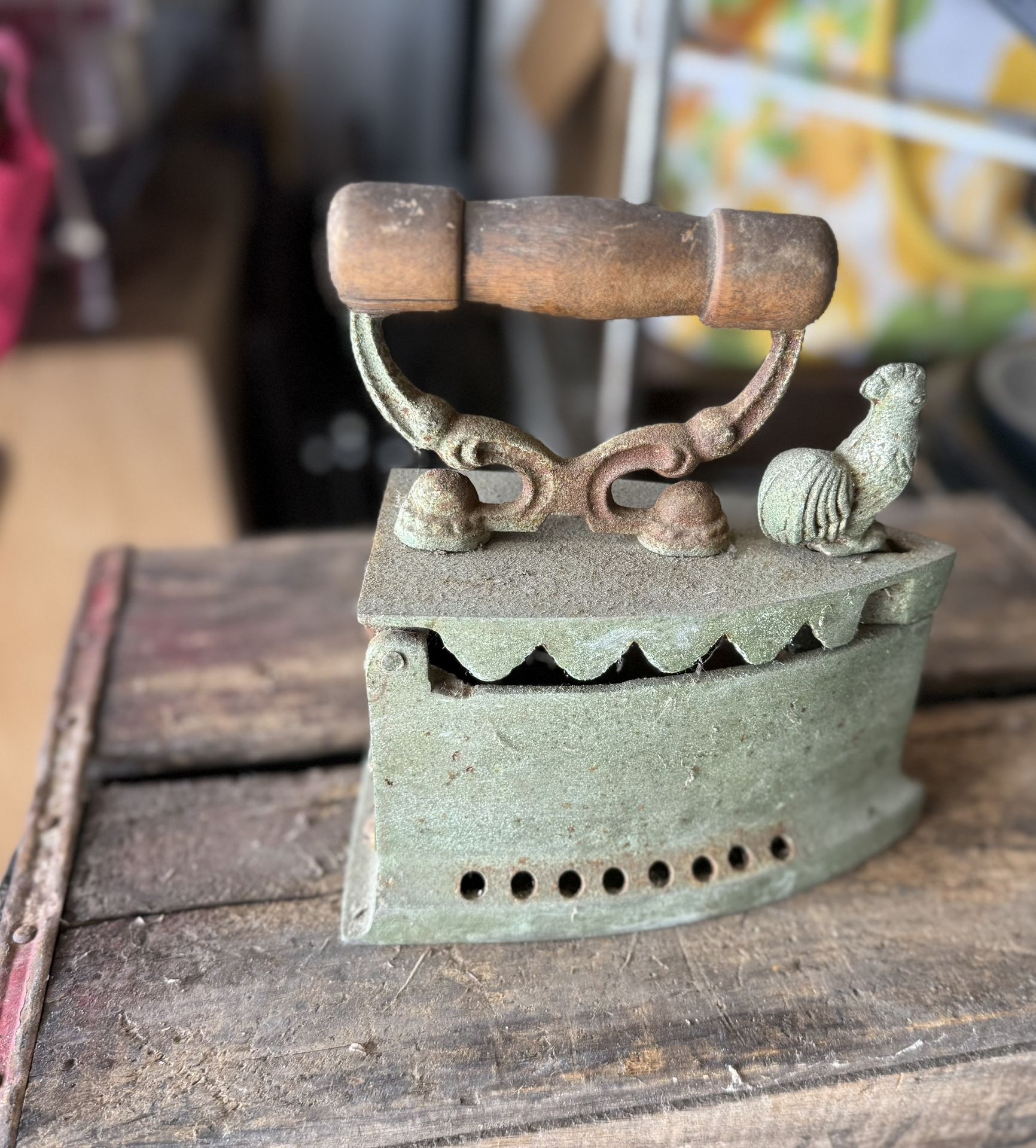 Antique Cast Coal Fired Iron SAD Clothes Roost...