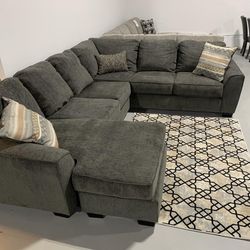 Deermond Dark Gray Luxury Sectional Couch With Chaise Set 🔥$39 Down Payment with Financing 🔥 90 Days same as cash