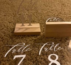 Table numbers 1 through 12