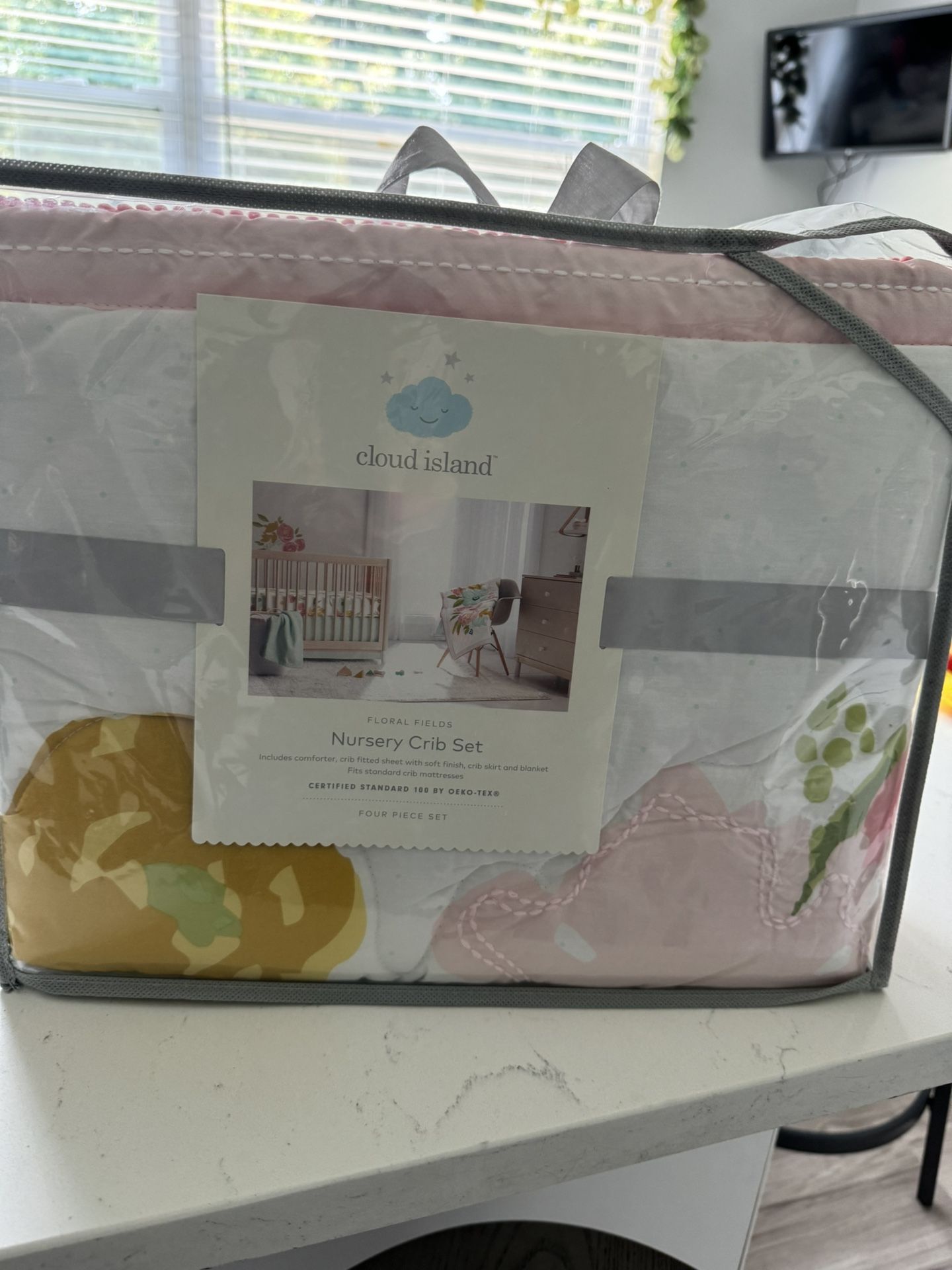 Cloud Island Nursery Crib Set - Floral Fields
