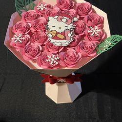 Hello Kitty Christmas Paper Flower Bouquet