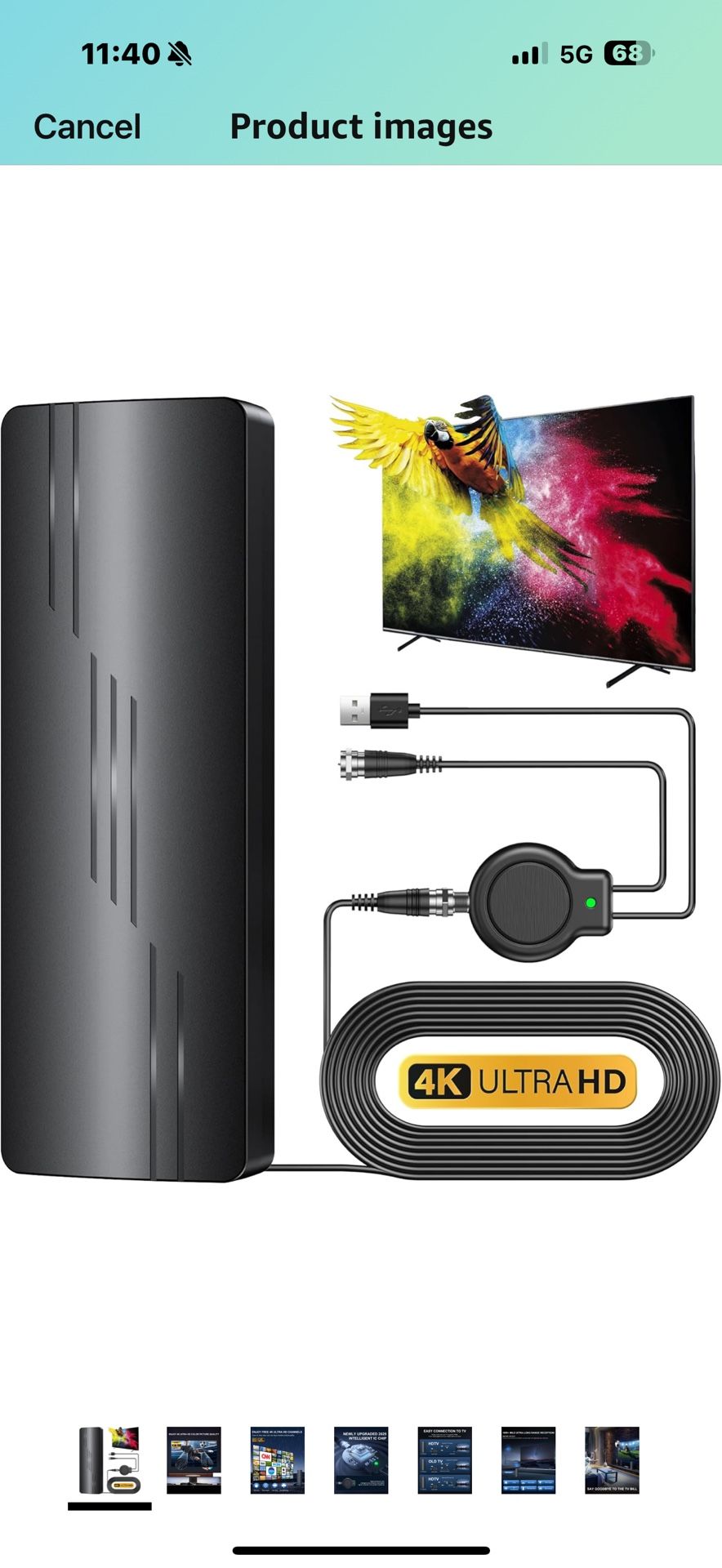 new In Box! 2025 Upgraded TV Antenna for Smart TV, 1800+ Miles Range Strongest for Local Channels with Amplifier Signal Booster, Waterproof Design, 33