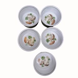 Vintage Louis Lourioux Mini Soufflé Dish Set of 5 Le Faune Porcelain Made France 