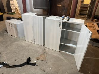 3 Metal Garage Storage Cabinets