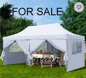 10x20 Pop Up Canopy with 6 Sidewalls, Heavy Duty UPF 50+ Waterproof All Season Commercial Tent for Outdoor Weddings & Parties,
