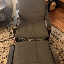 IKEA POÄNG CHAIR WITH OTTOMAN