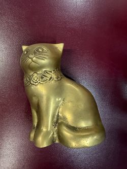 Vintage brass small cat figurine