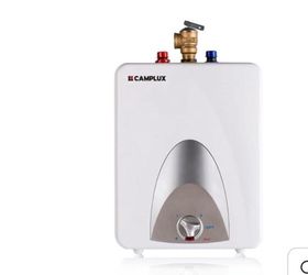 Camplux 2.5-Gallon Mini Electric Tank Water Heater, 1440W, White