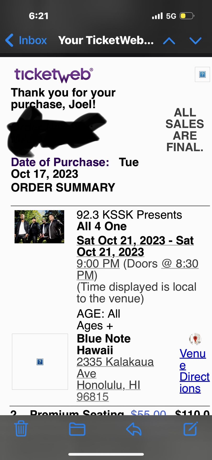 All For One Tickets