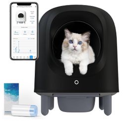 Petree Self-Cleaning Cat Litter Box with Wi-Fi Enabled, App Monitoring, Exceptional Safety