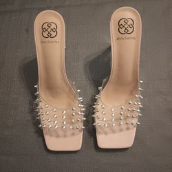 Spiked Clear Heels