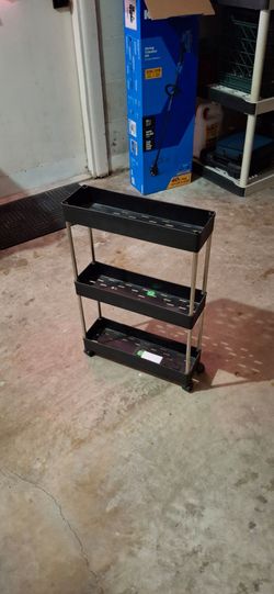 3 tiered plastic rolling shelf