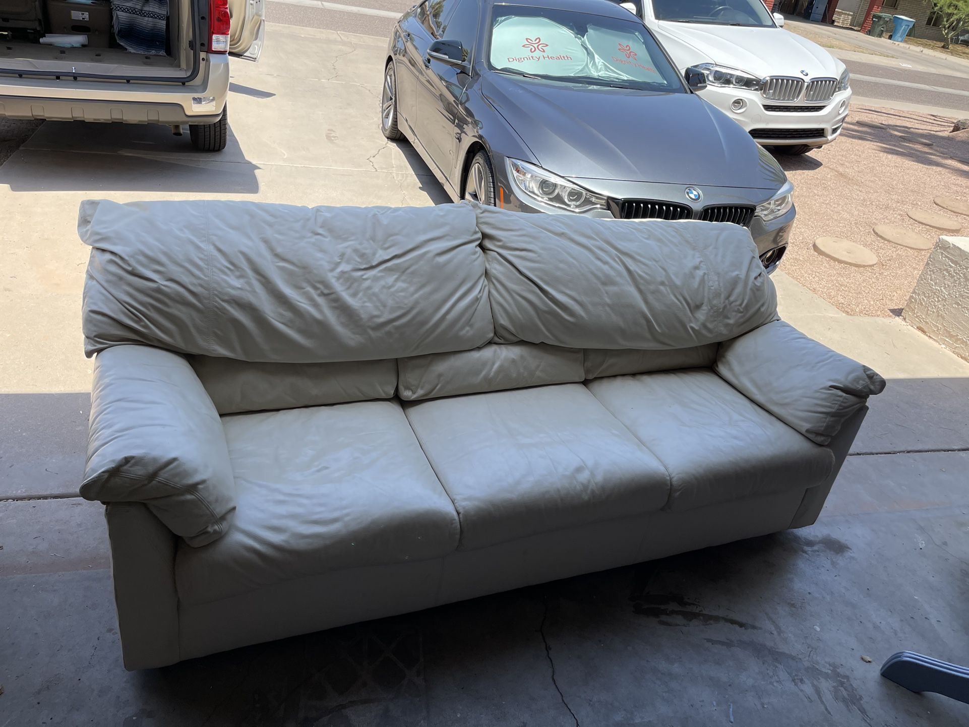Off White  Real Leather Couch 