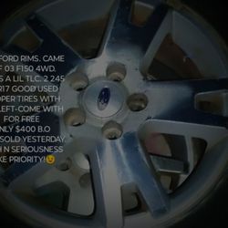 4 17in FORD RIMS. CAME OFF 04 F150. Only $150!N Get 2 VGC 17in Cooper Tires Free