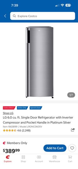 LG 6.0 cu. ft. Single Door Refrigerator