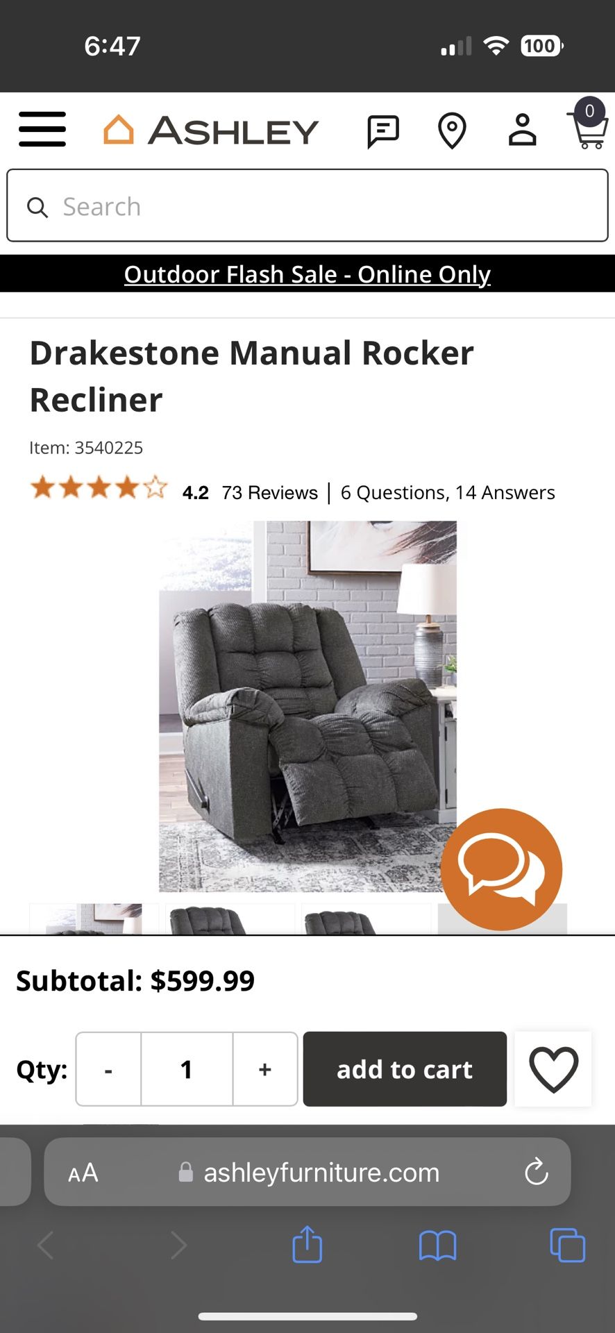 Ashley Furniture Manual Recliner With Massage And Heat 