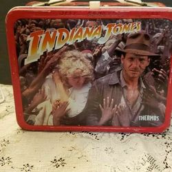 Vintage INDIANA JONES Metal Lunch Box - THERMOS brand