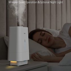 Humidifiers for Bedroom with Essential Oils - Top Fill Cool Mist Humidifiers - 4.5L Super Quiet Auto Shut-off Air Humidifier with Timer & Nightlight