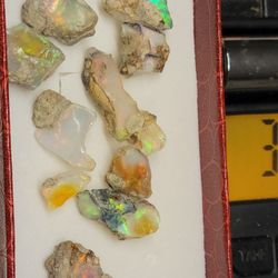 10pcs. Natural Rough Flashy Ethiopian Fire Opal Crystal 