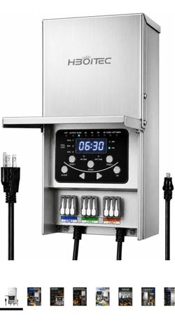 300W Low Voltage Landscape Transformer with 3-Zone Controller Stainless Steel 120 AC to 12V/14V AC