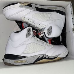 Jordan Retro 5 White Cement Size 12 Men’s Sneaker Shoes Nike Air  Authentic 