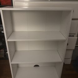 white book shelf 