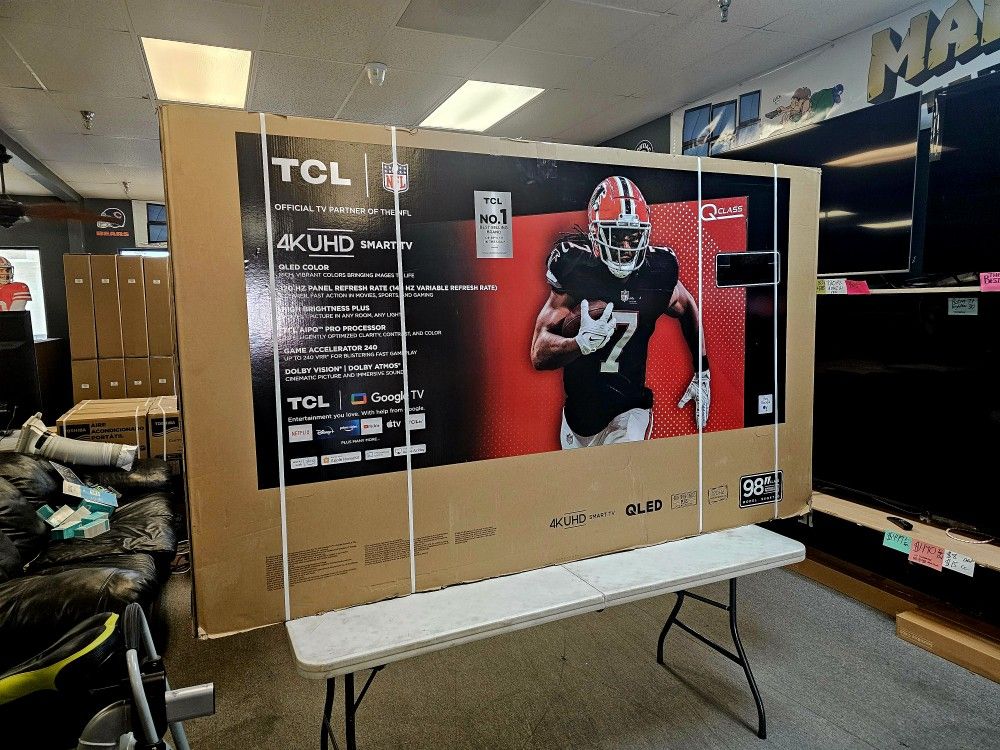 HUGE 98 INCH TCL UHD QLED TV'S IN STOCK 144HZ MODEL 98Q672G W/WARRANTY - PAYMENT PLANS