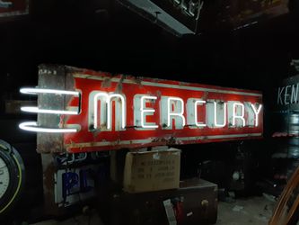 Fantastic Mercury Porcelain Neon dealership sign