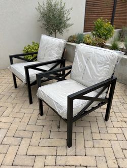 NEW NATURAL EXPRESSIONS SET OF 2 PATIO CHAIRS