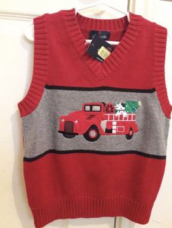 CUTE NEW BOYS CHRISTMAS VEST, GREAT FOR PICTURES Sz 4/5