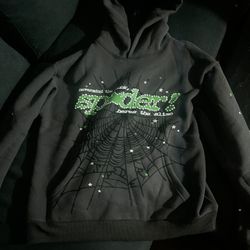 Sp5der Hoodie Grey And Green