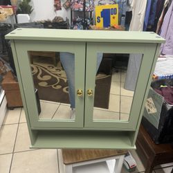 Bathroom Cabinet with Mirror, Wall Cabinet with 2 Mirrored Doors