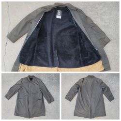 Vtg Alligator Stormwind Military Green Trench Coat 