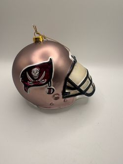 Vintage Tampa Bay Buccaneers Bucco Bruce Blown Glass Helmet Ornament