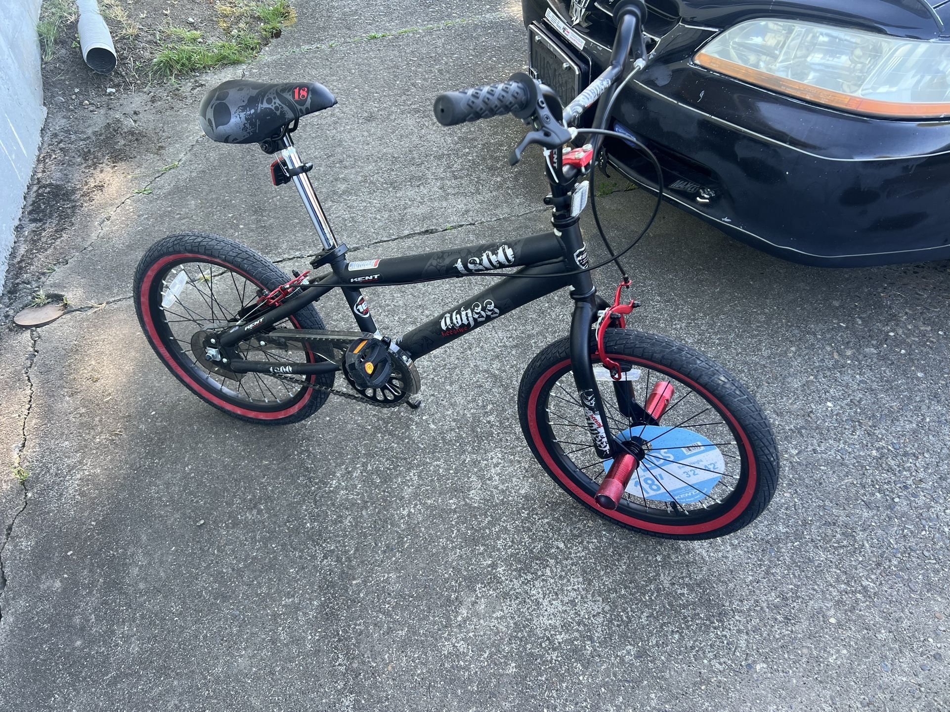 18" Kent Bicycle Abyss Freestyle BMX Bicycle, Fits Riders 3'2"-4'2