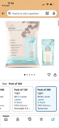 Breast milk storage bags