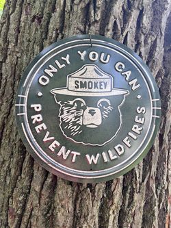 Smokey the bear tin sign