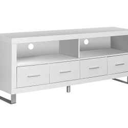 White TV Stand With Storage