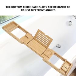 Bamboo Bath Caddy with Adjustable Design